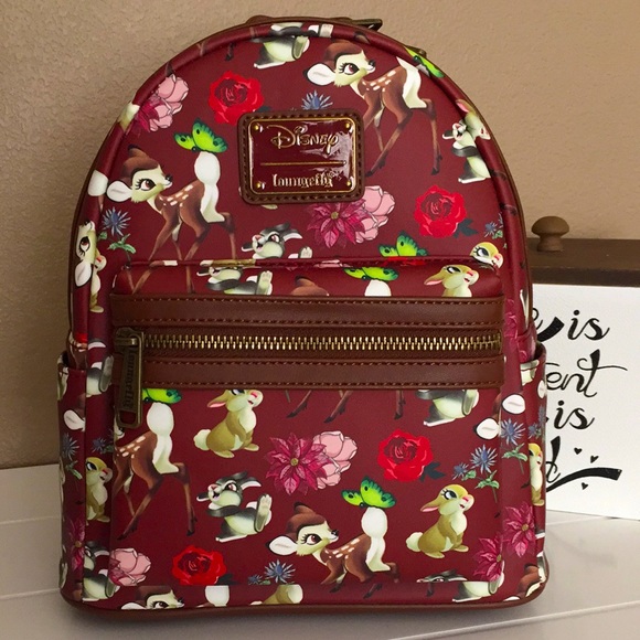 ✨SALE!✨ NWT!🌺 Beautiful Loungefly Bambi Floral Backpack! - Picture 2 of 7